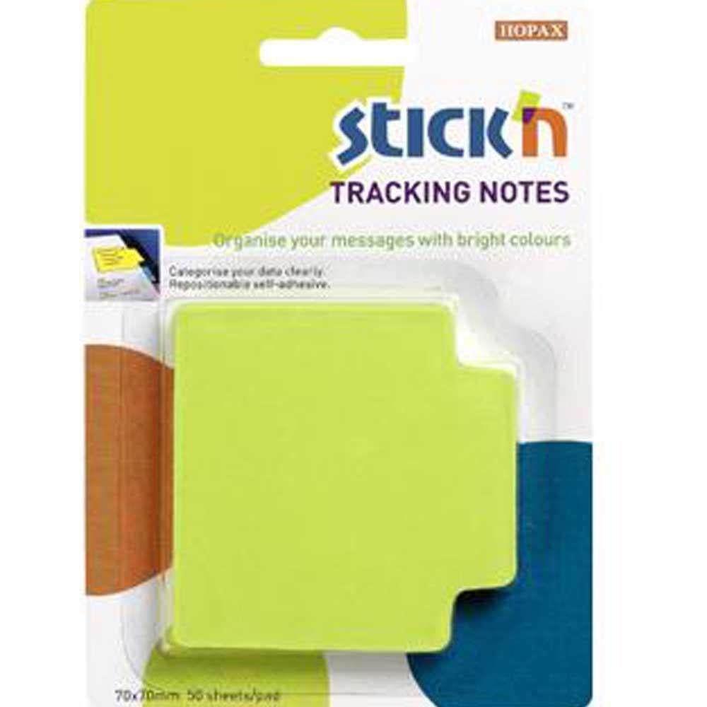 Hopax Stıckn Yapışkanlı Not Kağıdı Trackıng 50 YP 70x70 Fosforlu Yeşil 21480