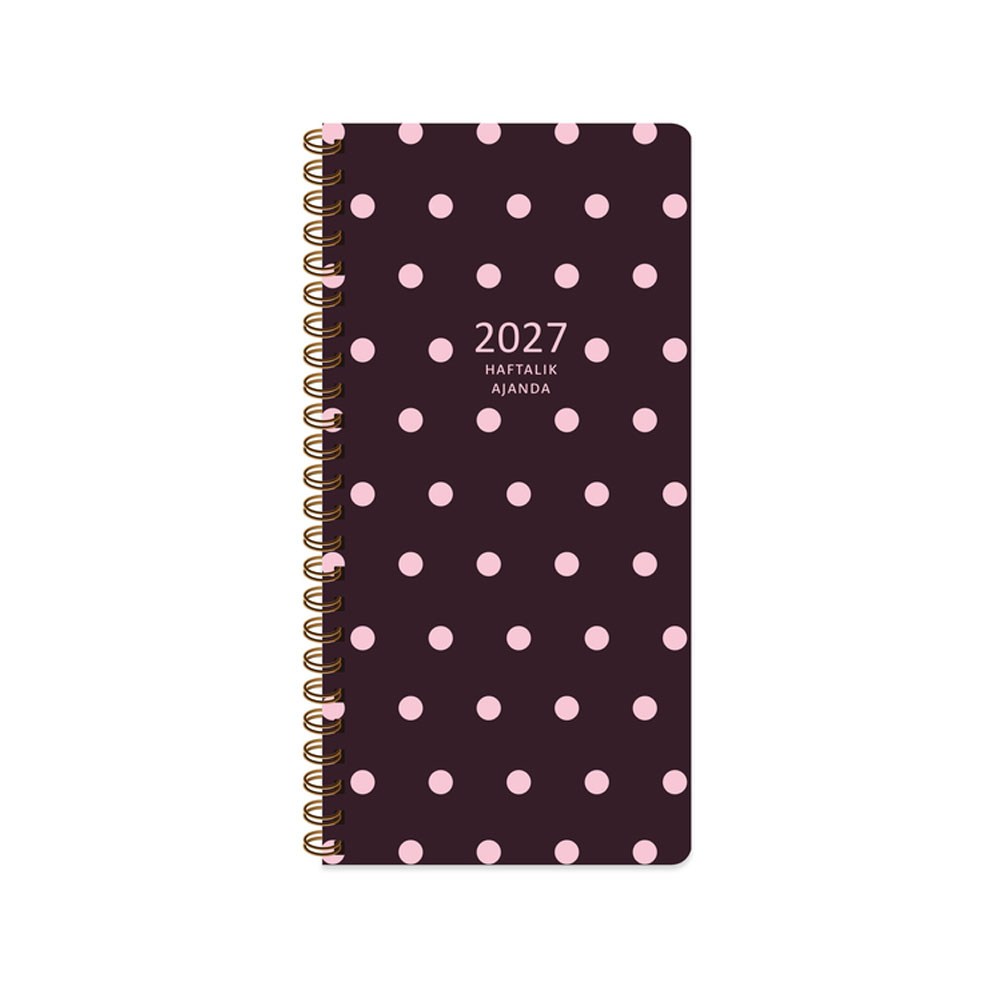 Keskin 2027-8x16 Haftalık Spiralli Cep Ajandası - Puantiye 600281-99
