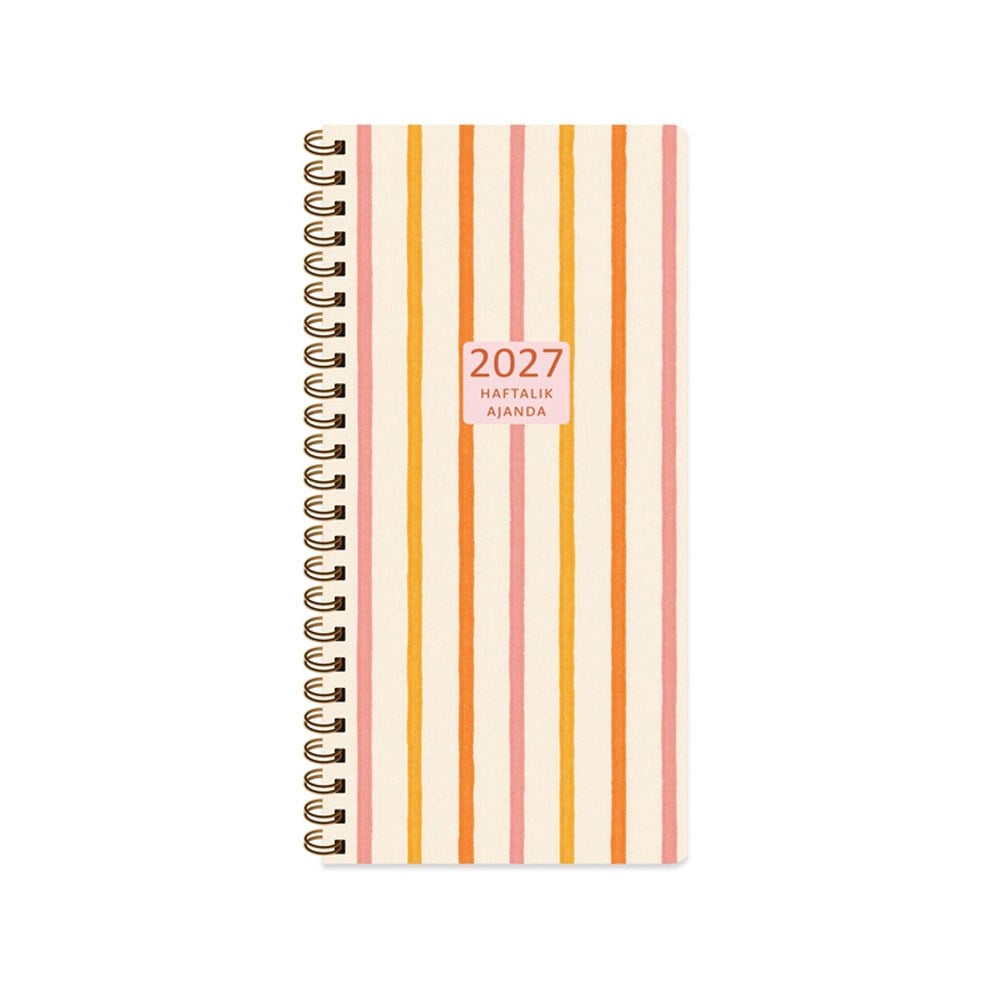 Keskin 2027-8x16 Haftalık Spiralli Cep Ajandası - Çizgi 600282-99