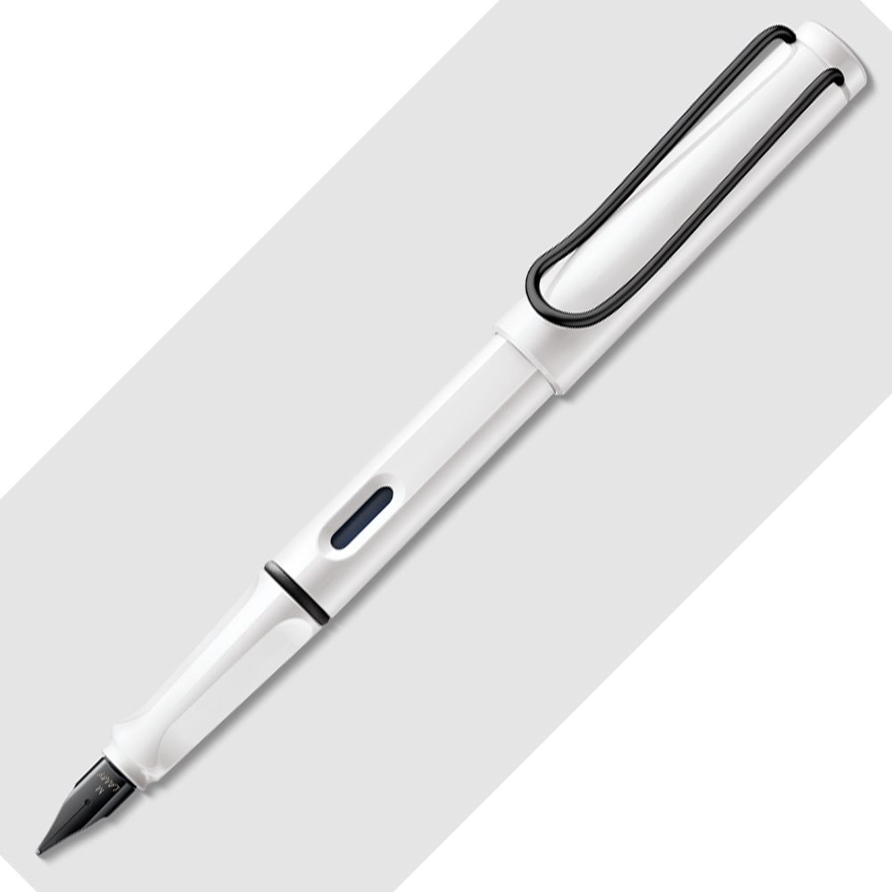 Lamy Safari Dolma Kalem Metal Siyah Klips M Uç Beyaz S19B-M