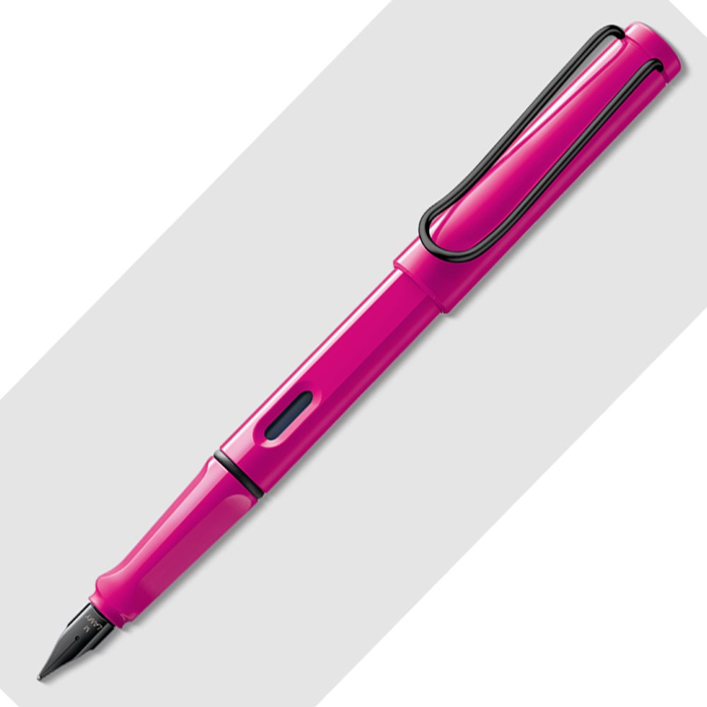 Lamy Safari Dolma Kalem Metal Siyah Klips M Uç Pembe S13P-M