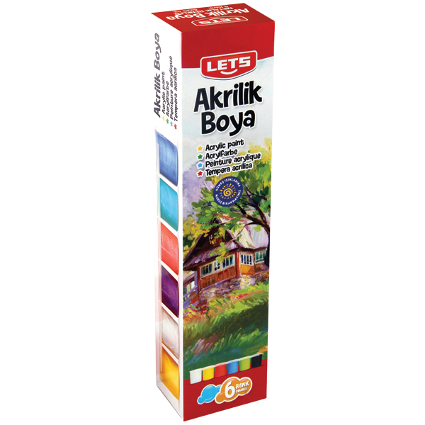 Lets Akrilik Boya 6 LI 25 ML Ana Renkler L-5200