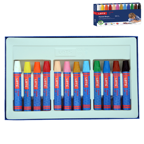 Lets Pastel Boya Karton Kutu Köşeli 12 Renk L-6120