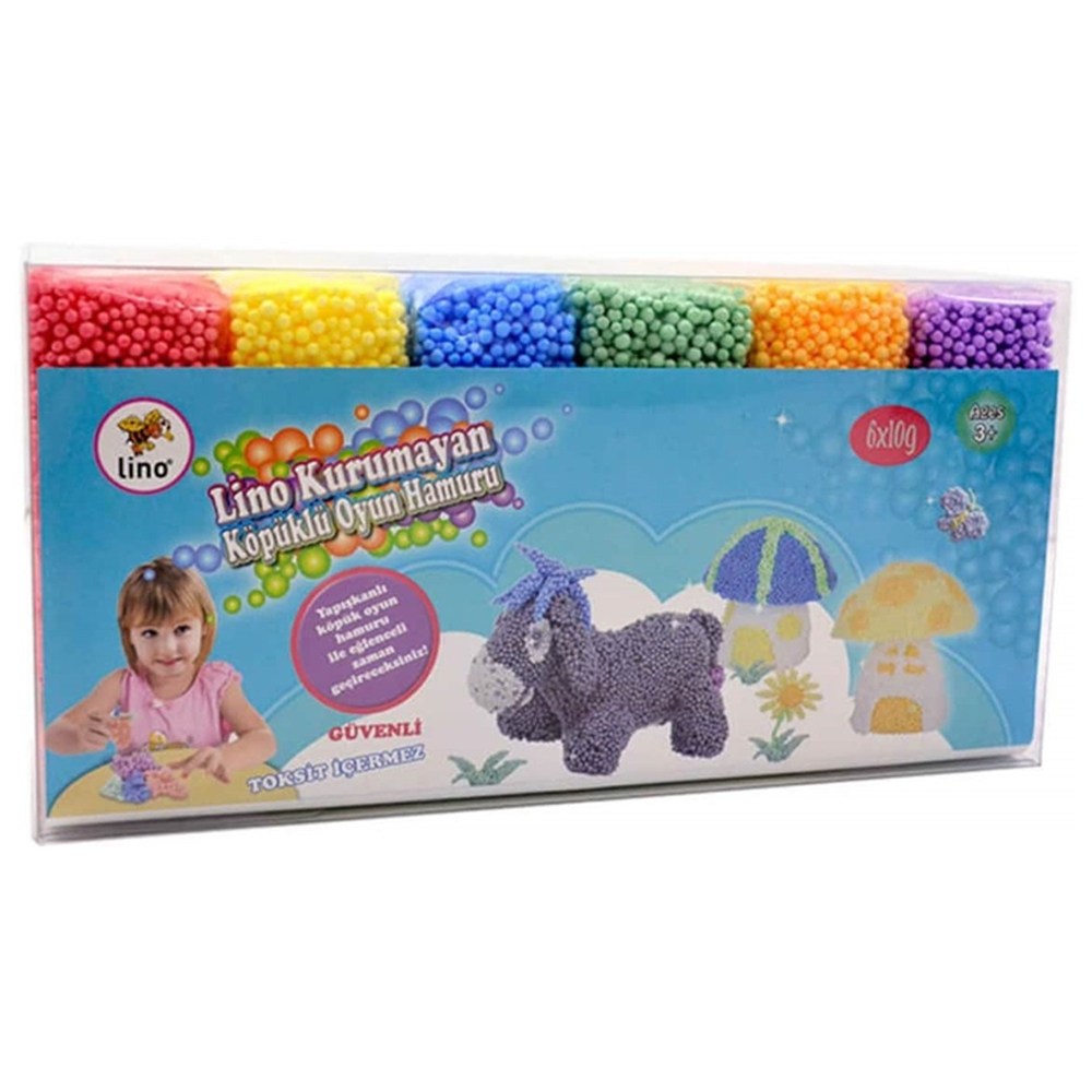 Lino Oyun Hamuru Kurumayan Köpüklü 10 Gr Pvc 6 Lı 152017