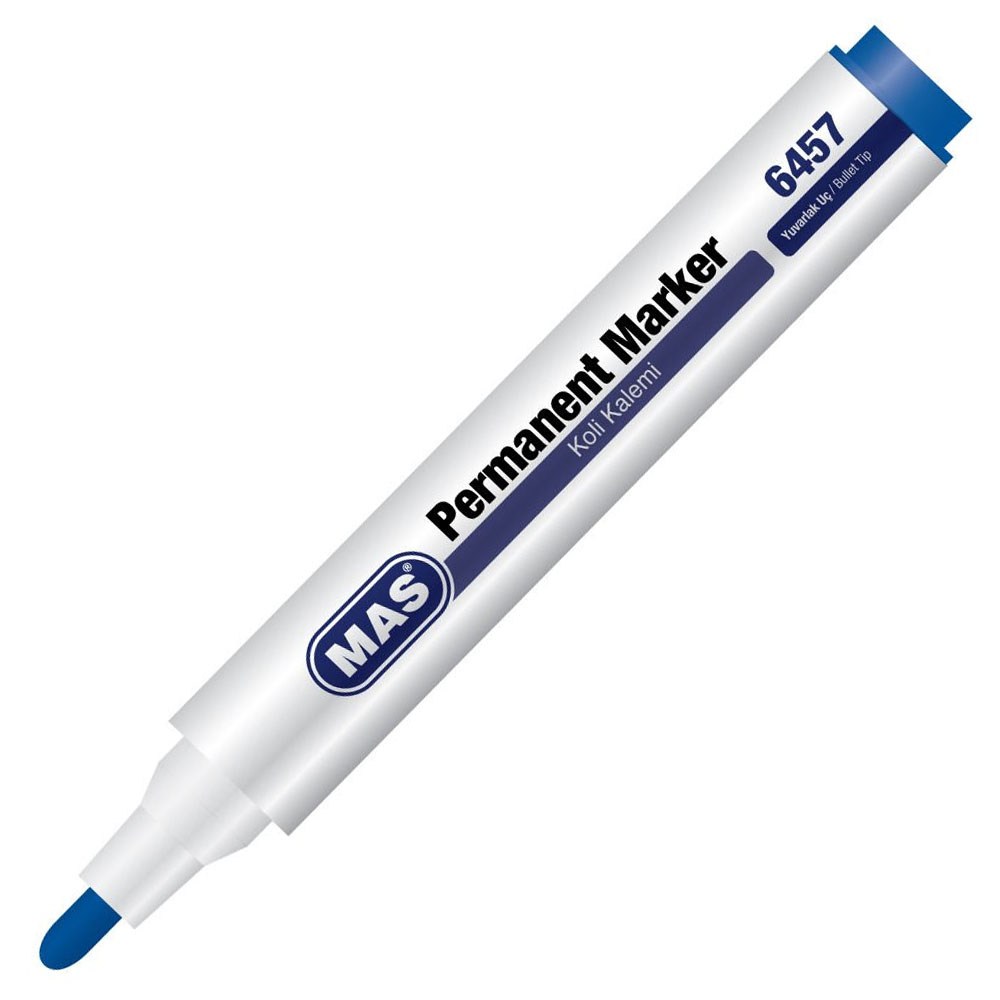 Mas Permanent Marker Yuvarlak Uç Mavi 6457