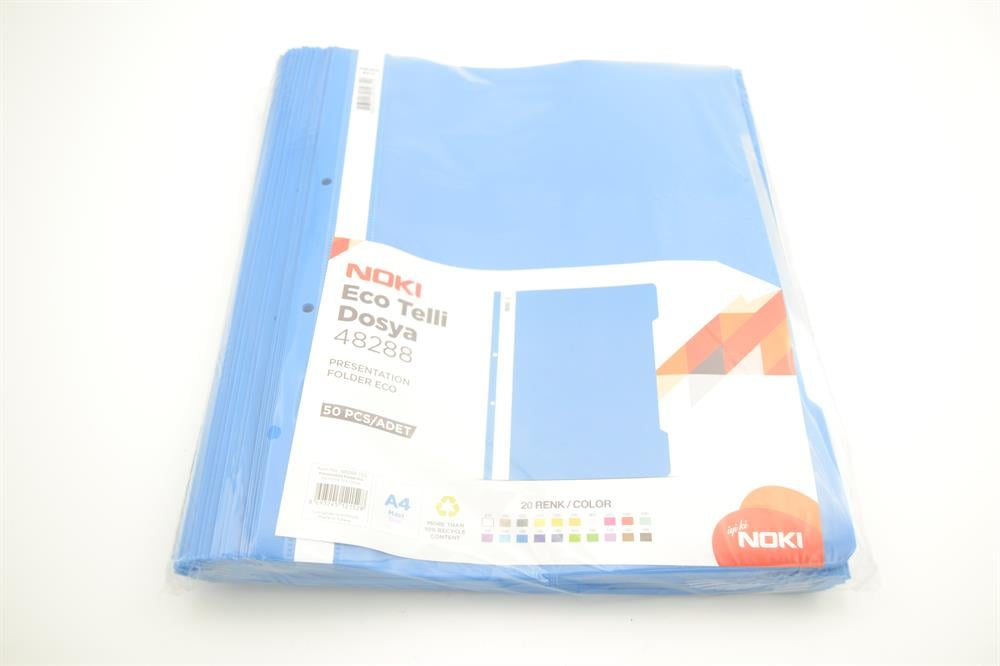 NOKİ ECO TELLİ DOSYA 50 ADET A4 MAVİ