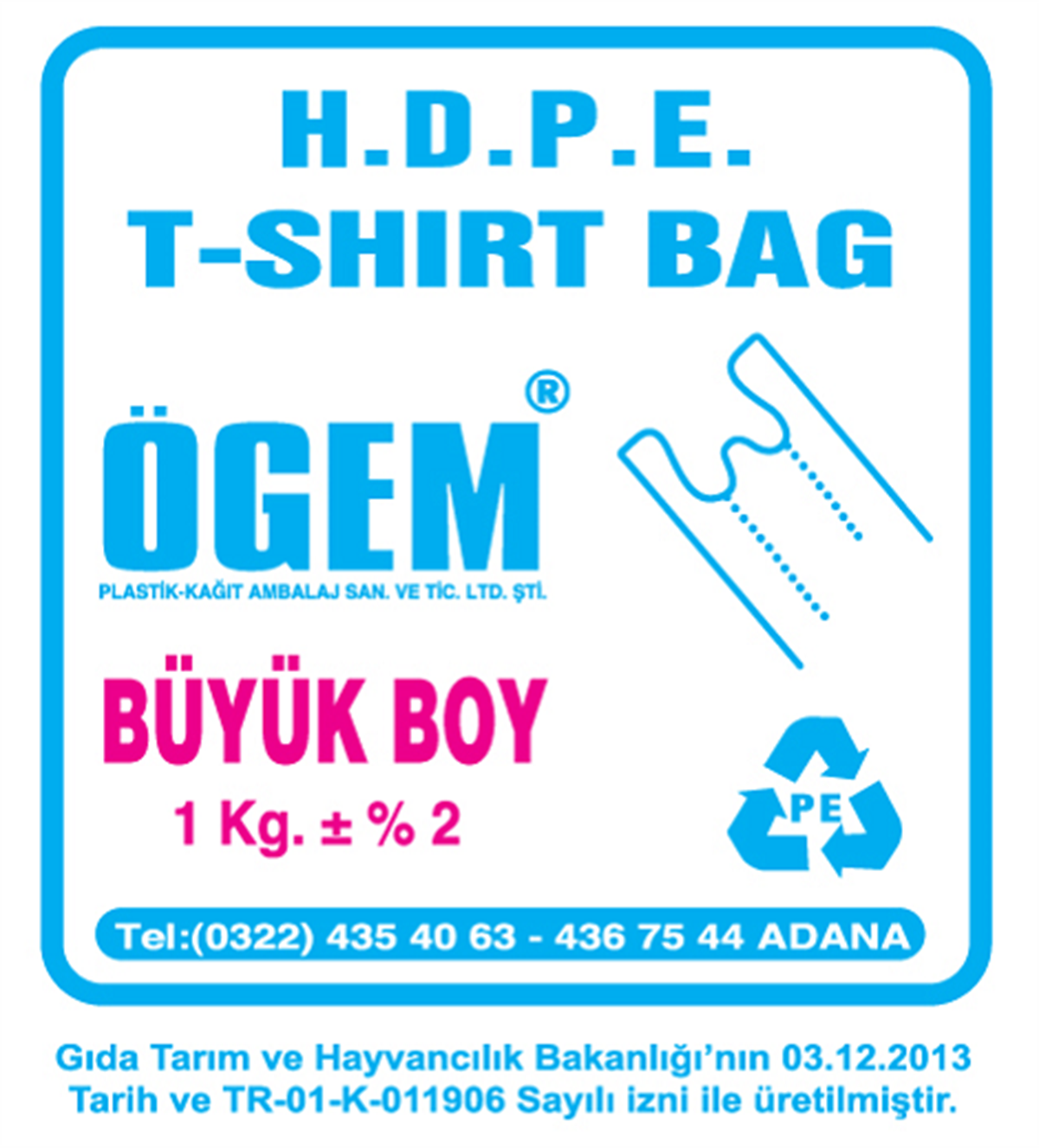 ÖGEM PLASTİK BATTAL BOY 750 Gram ATLET POŞET