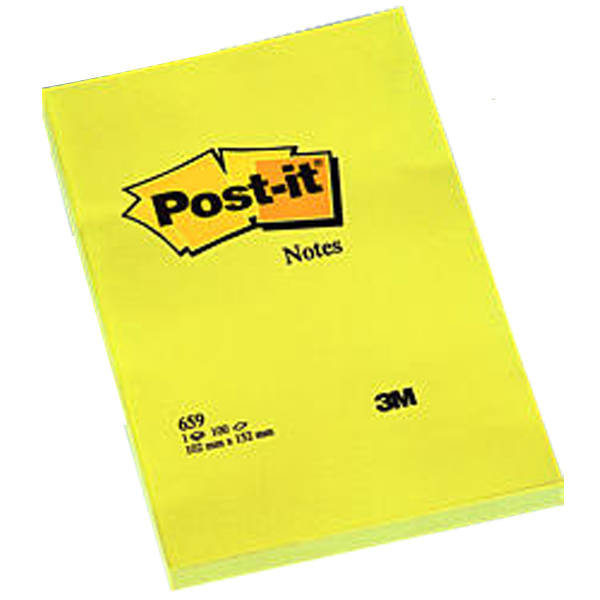 Post-it Yapışkanlı Not Kağıdı Büyük Boy Çizgisiz 100 YP 102x152 Sarı 659