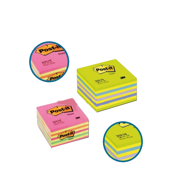 Post-it Yapışkanlı Not Kağıdı Küp Gökkuşağı 450 YP 76x76 Pembe Tonları 2028-NP