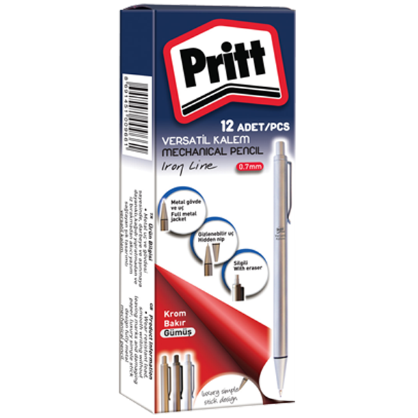 Pritt Versatil Kalem İron Line 0.7 MM Gümüş 3707