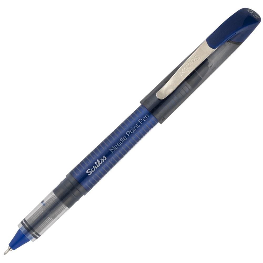 Scrikss Roller Kalem Needle Point Su Bazlı İğne Uç 0.5 MM Mavi NP-68