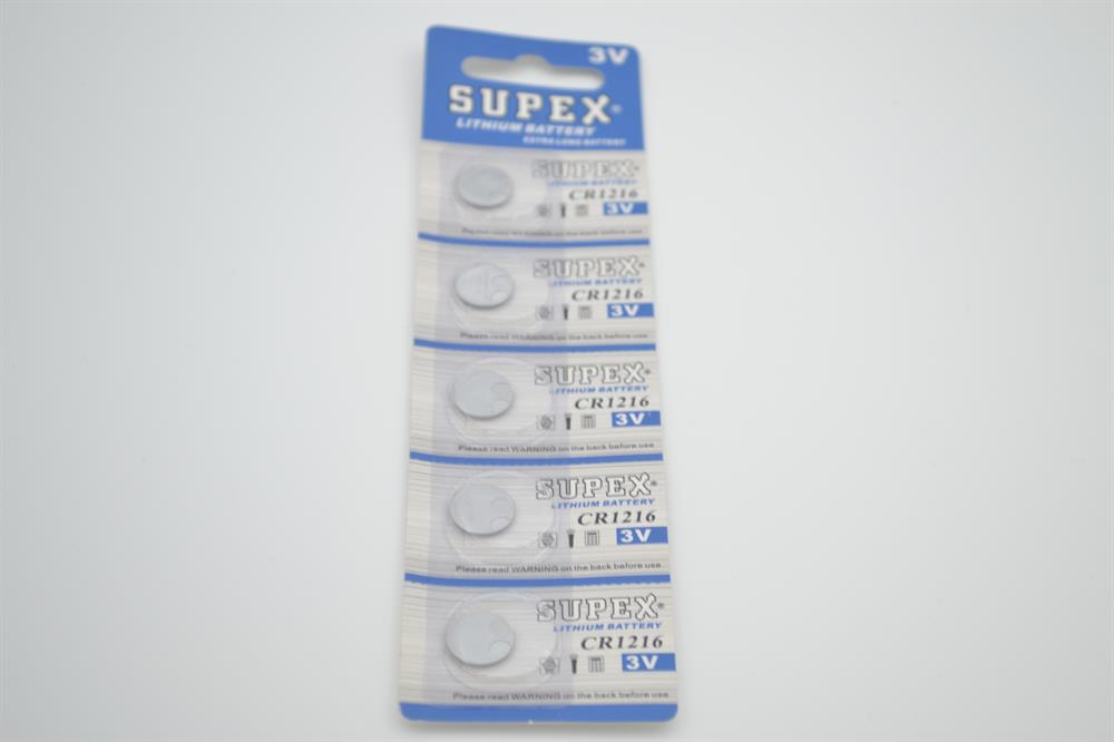 Supex CR1216 3V Lityum Düğme Pil 5 Adet