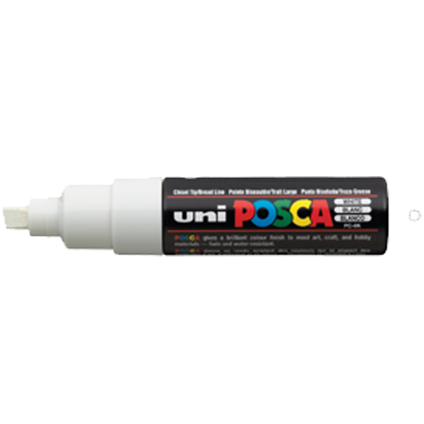 Uni-Ball Markör Boyama Posca Su Bazlı Poster 8.0 MM Beyaz PC-8K