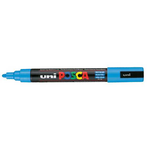 Uni-Ball Markör Boyama Posca Su Bazlı Poster 1.8-2.5 MM Gök Mavi PC-5M