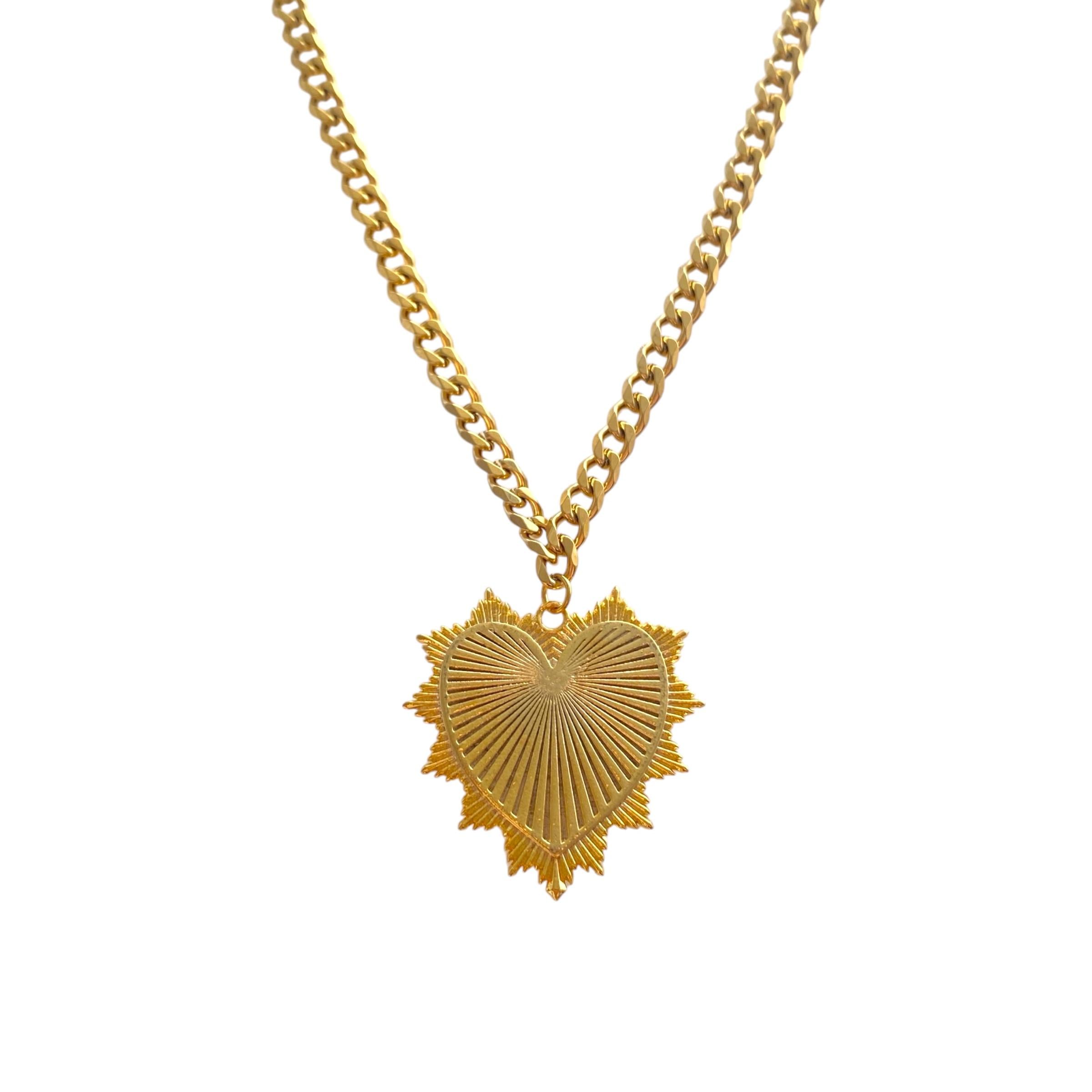Çelik Curb Chain Amore Kolye