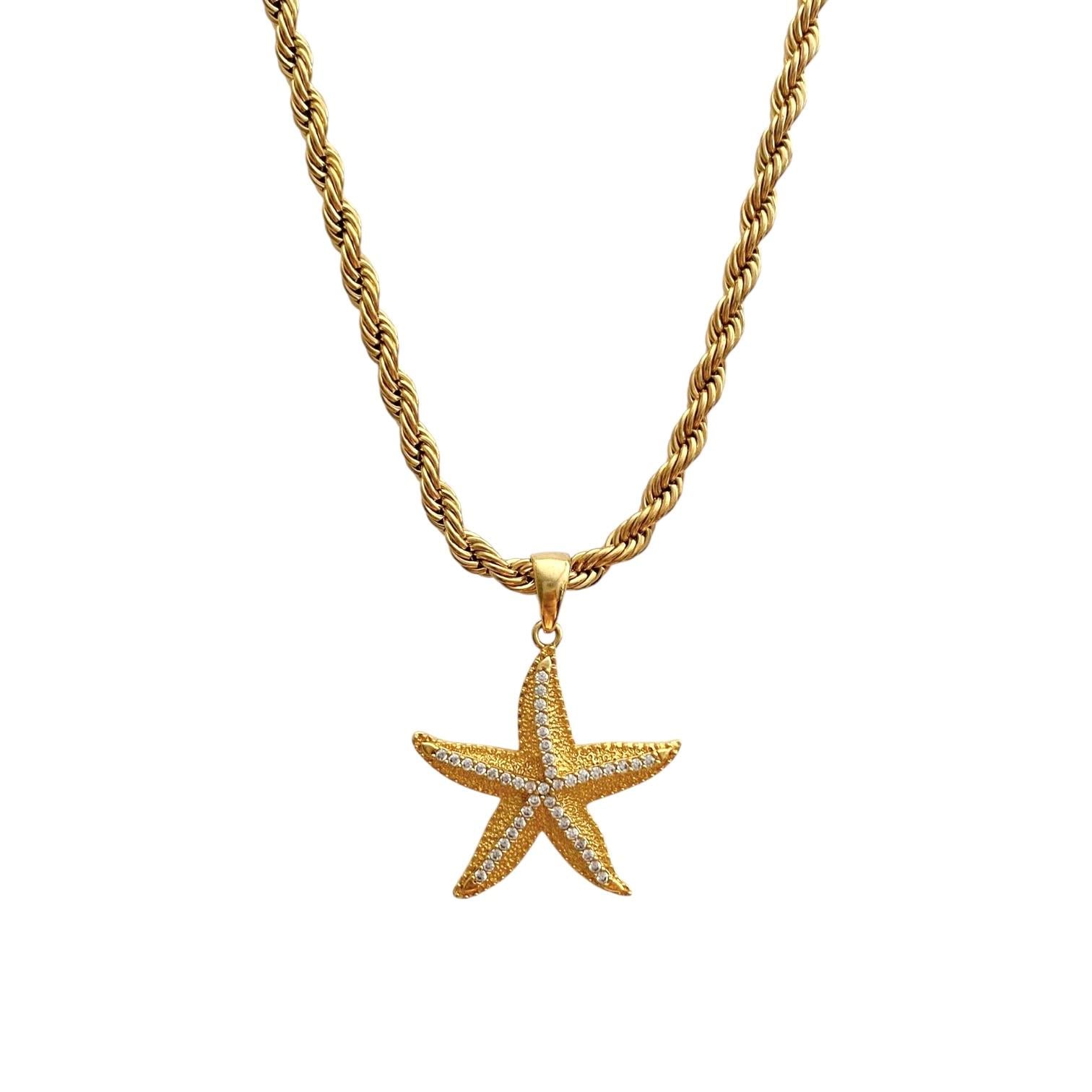 Çelik Taşlı Star Kolye