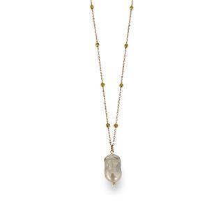 Steel Baroque Pearl Necklace