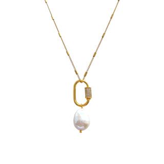 S.Steel Baroque Pearl Necklace