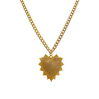 S.Steel Curb Chain Amore Necklace