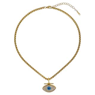 Steel Box Chain Evil Eye Necklace