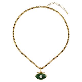 Steel Box Chain Evil Eye Necklace