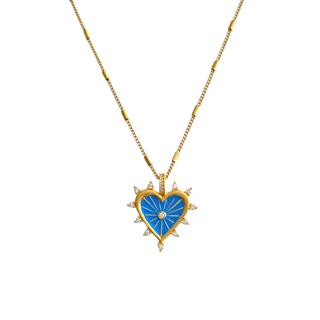 S.Steel Zircon Heart Necklace