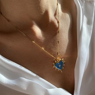 S.Steel Zircon Heart Necklace