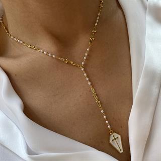 Luxe Pearl Cross Necklace