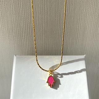 Enameled Hamsa Necklace
