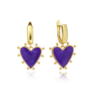 Enameled Heart Earring(Pick a color)