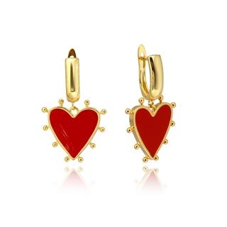 Enameled Heart Earring(Pick a color)