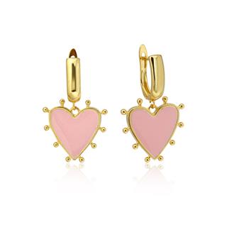 Enameled Heart Earring(Pick a color)