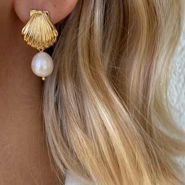 Baroque Pearl Shell Earring