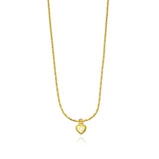 Snake Chain Zircon Heart Necklace