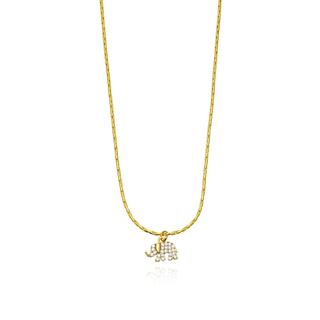 Snake Chain Zircon Minimal Elephant Necklace