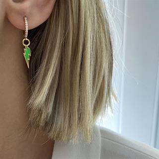 Zircon Enameled Lightning Earring