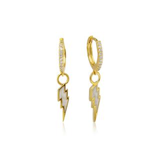 Zircon Enameled Lightning Earring