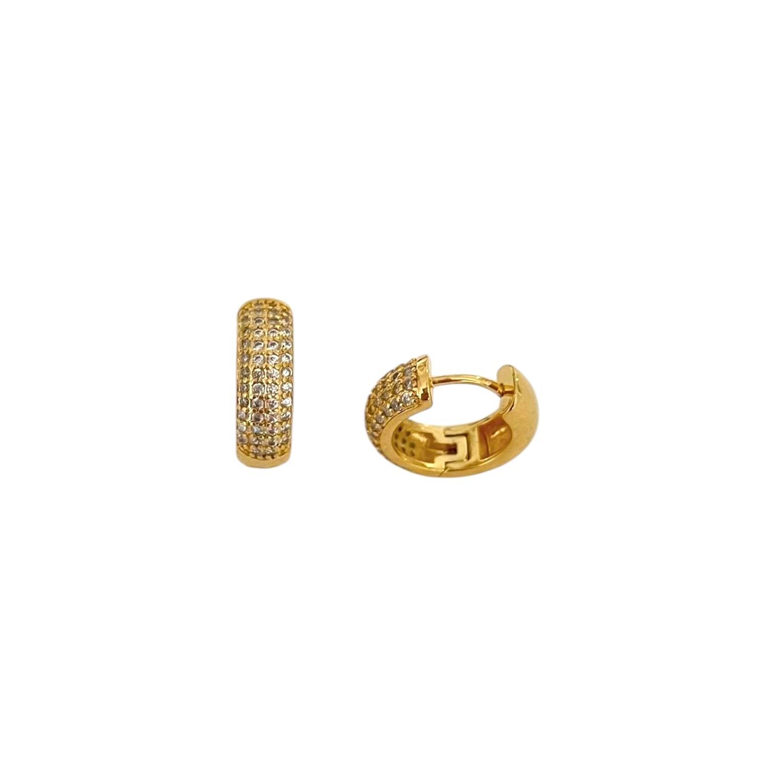 14mm Huggie Hoops Küpe   I   Gold