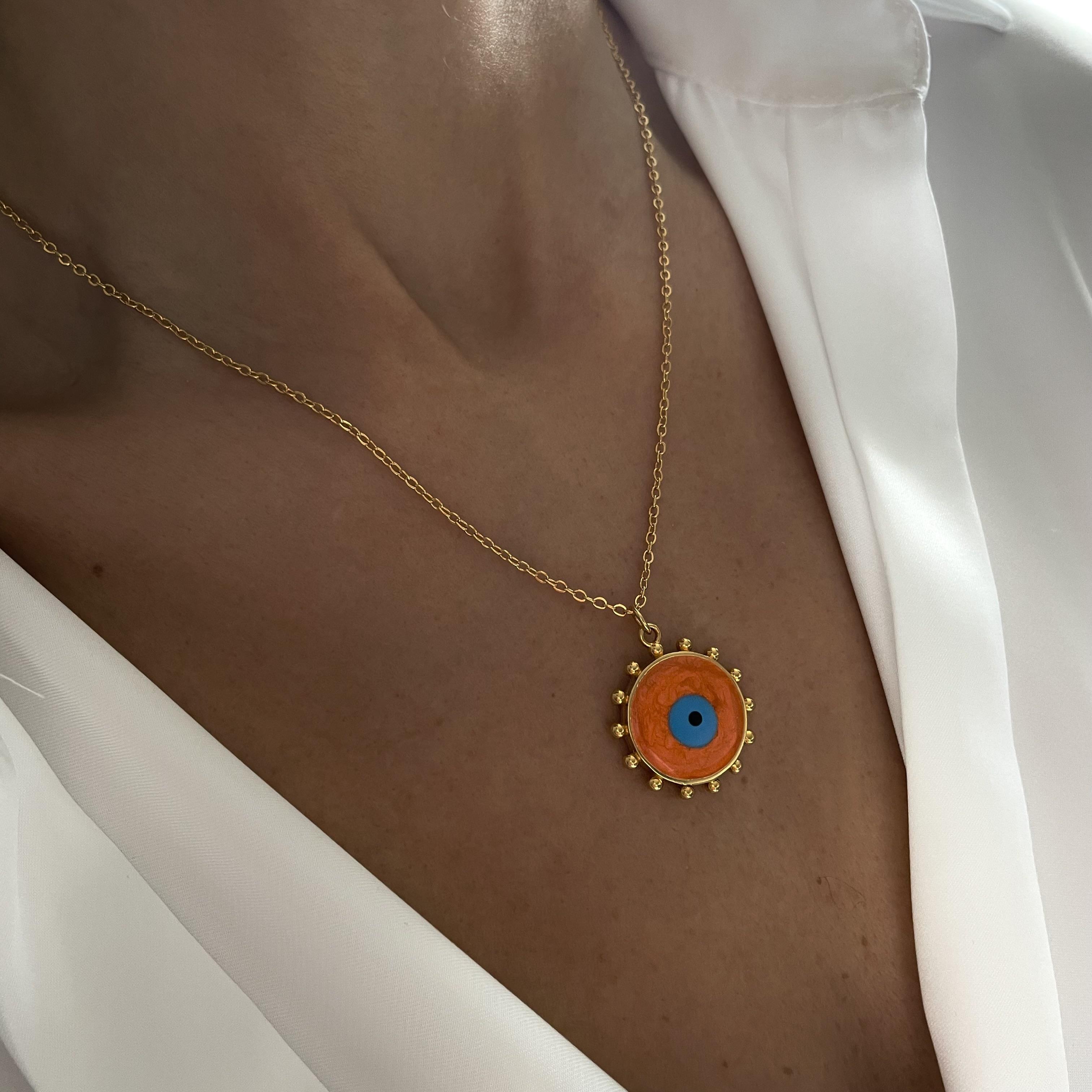 Basic Zincir Mineli Nazar Kolye