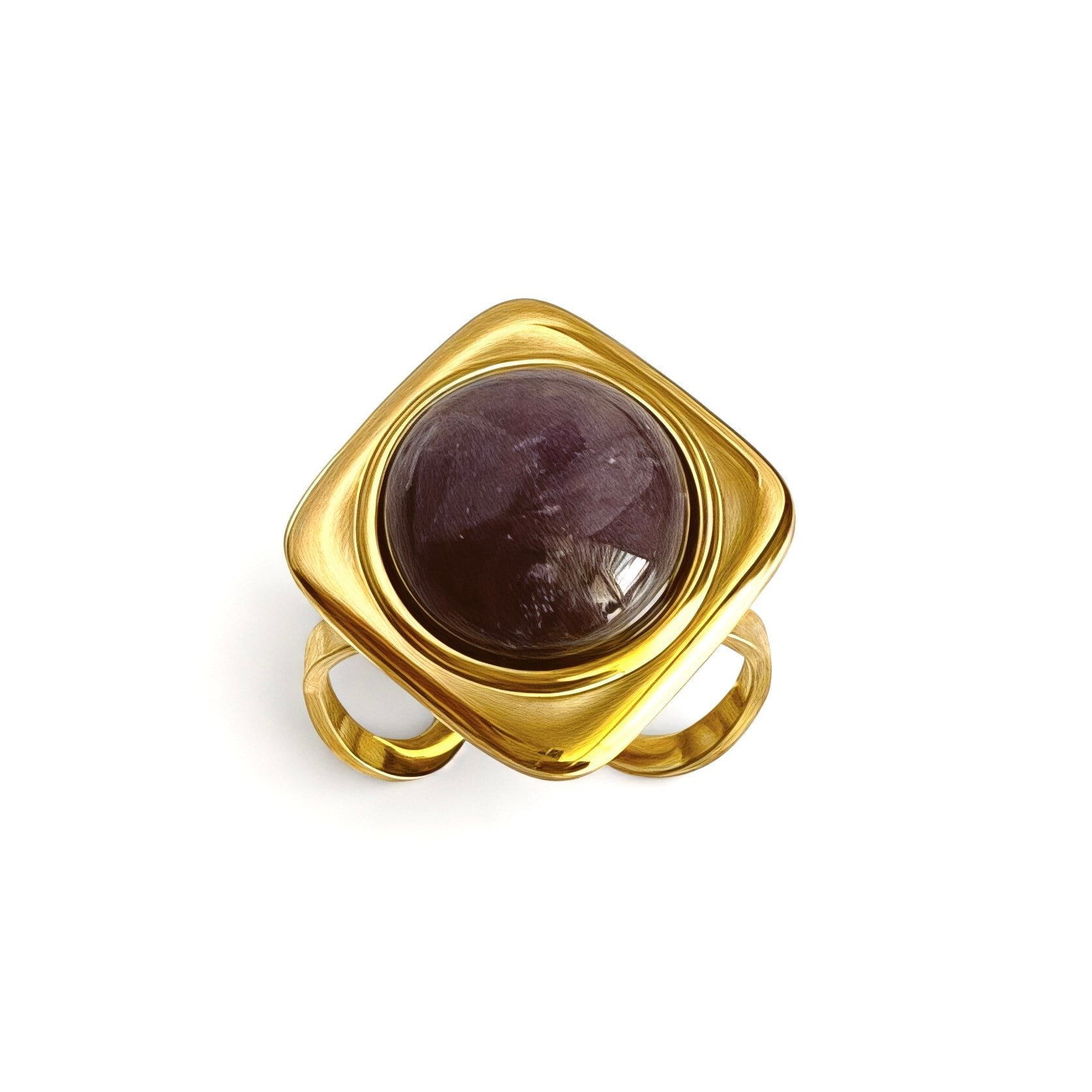 Çelik Amethyst Muse Yüzük