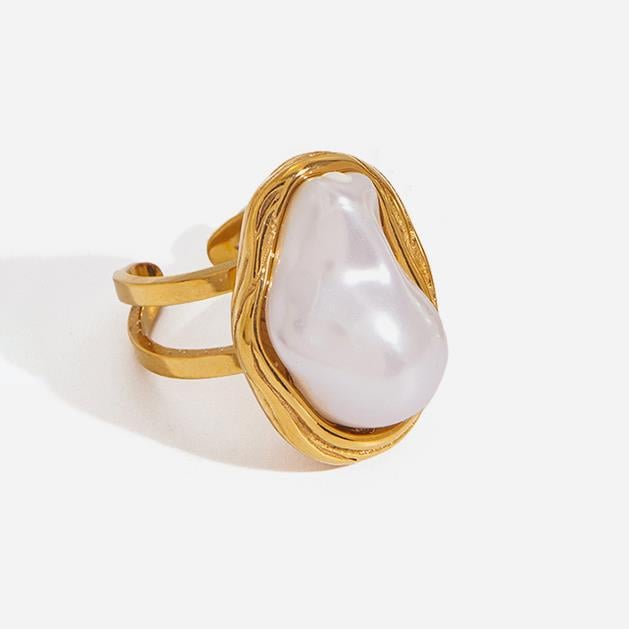 Çelik Baroque Pearl Yüzük