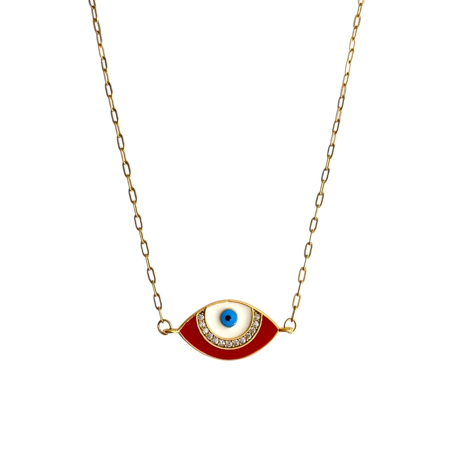 Çelik Basic Zincir Mineli Göz Kolye