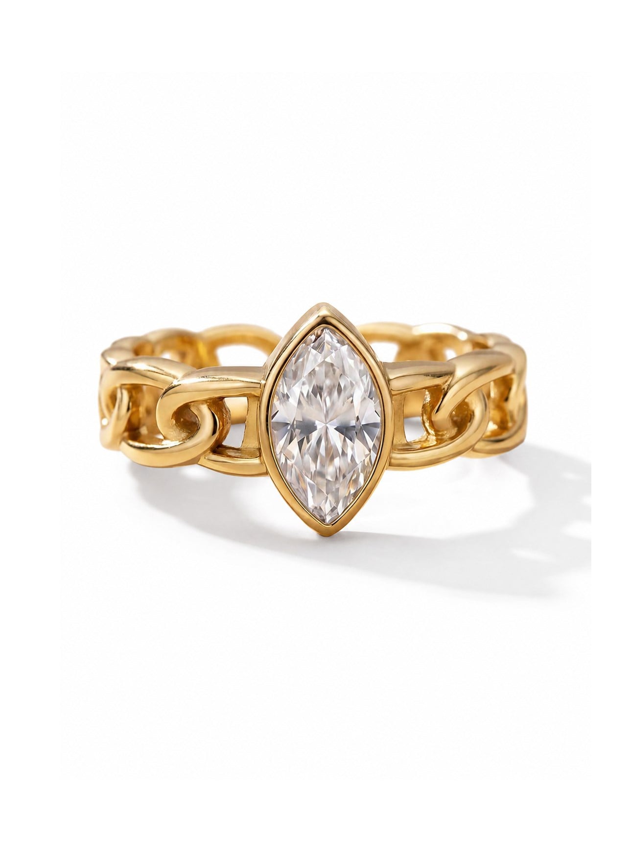 Çelik Markız Kesim zirkon taşlı yüzük
