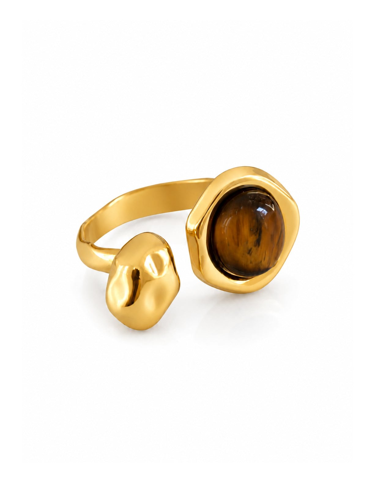Çelik Tiger's Eye Yüzük
