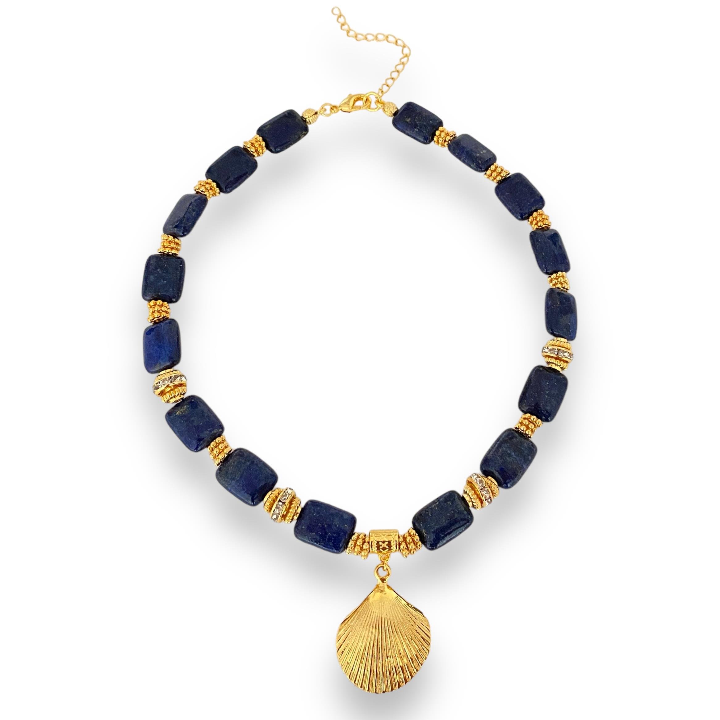 Lapis Lazuli Shell Necklace
