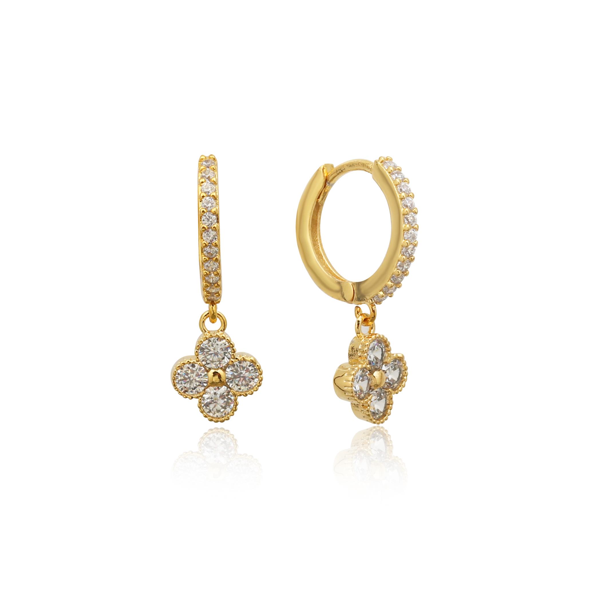 Minimal Shamrock Küpe