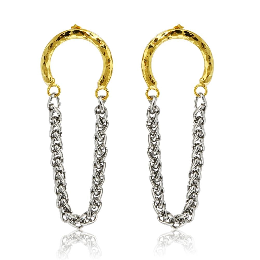 Özel Tasarım Spiga Chain Vintage Dövme Küpe(Çift olarak gönderilir)