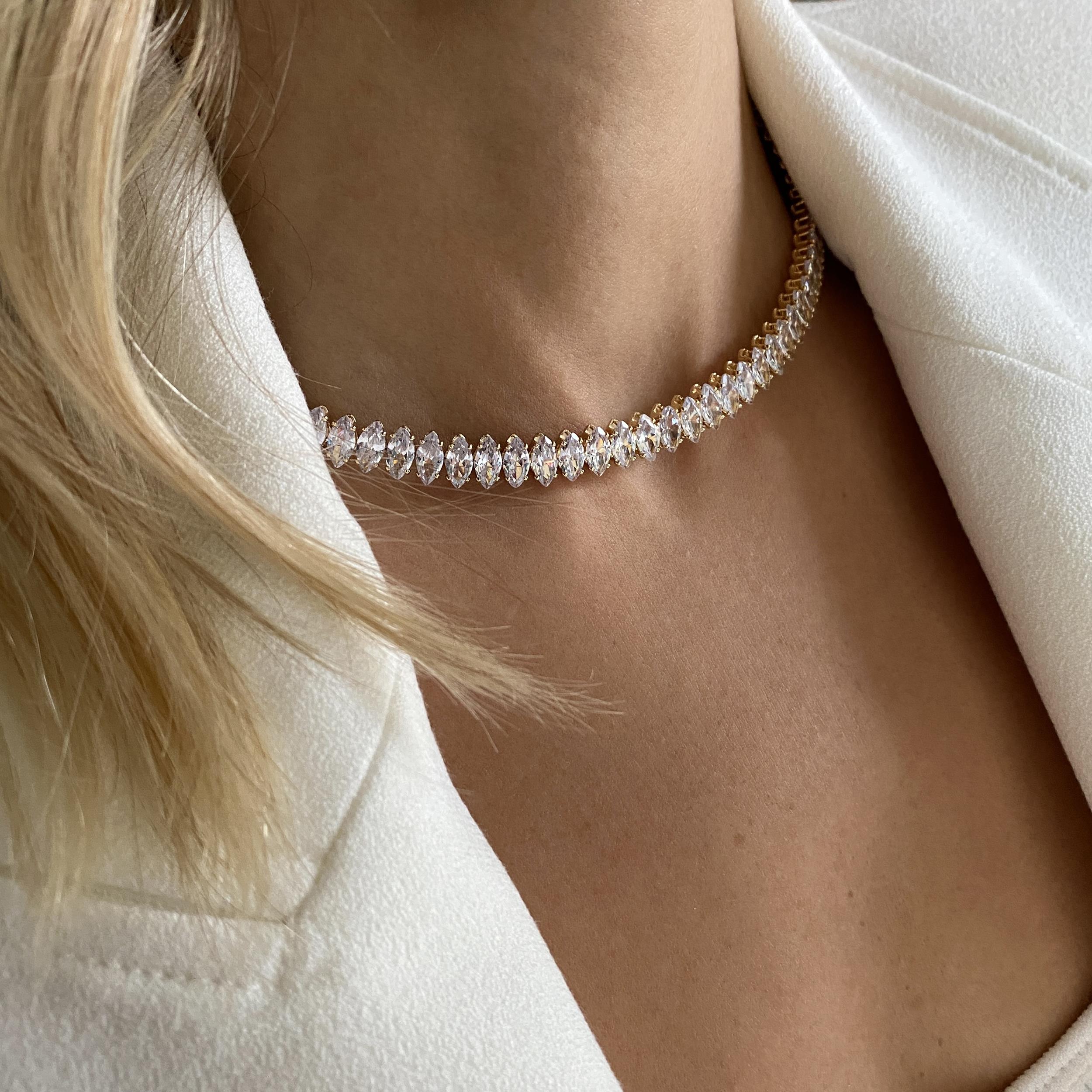 Özel Tasarım Zirkon Su Yolu Choker