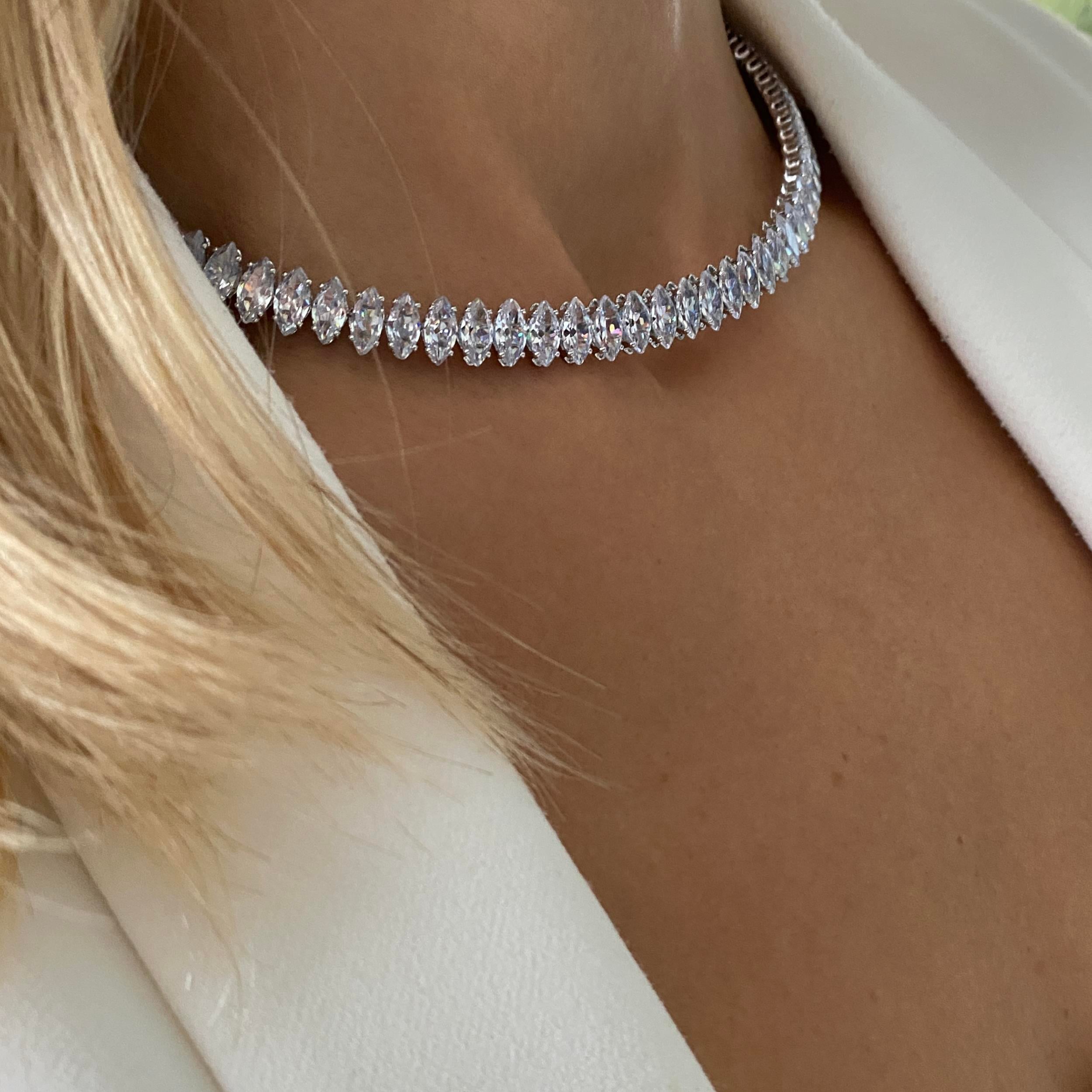 Özel Tasarım Zirkon Su Yolu Choker