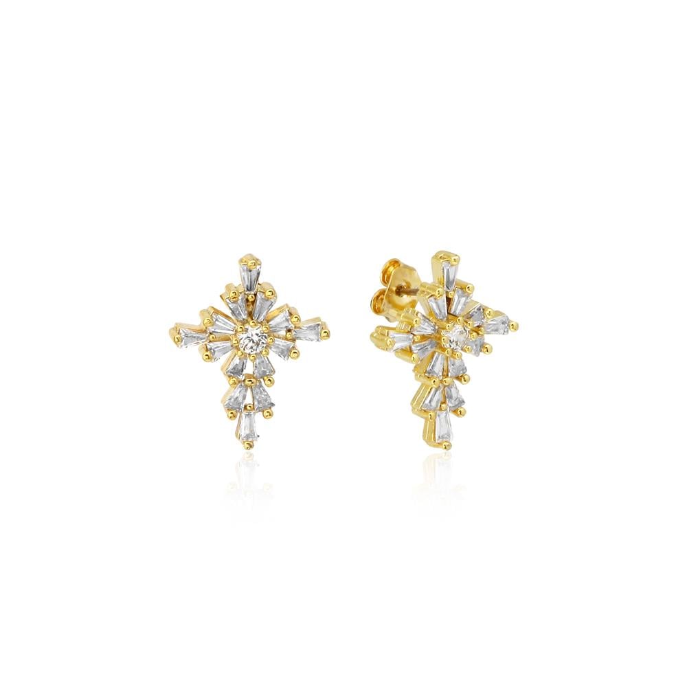 Zircon Cross Earring